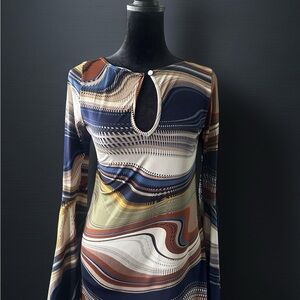 Ariella Women’s Multicolor Abstract Pattern Top YT3